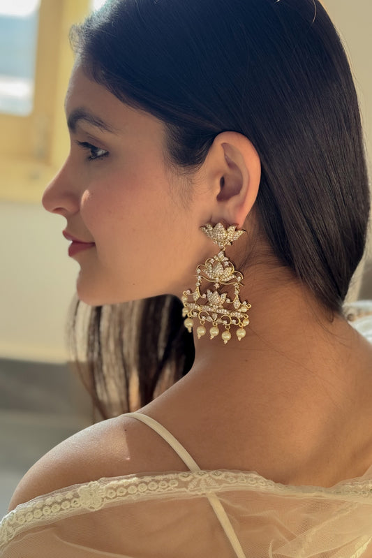 Evelisse Lotus Polki Earrings