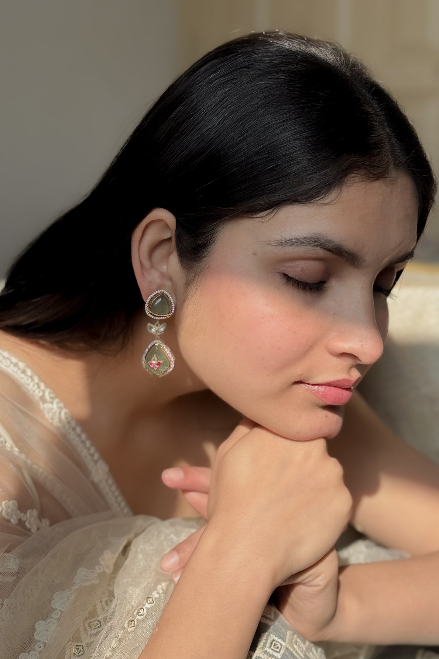 Lyanna Mint Meenakari Earrings