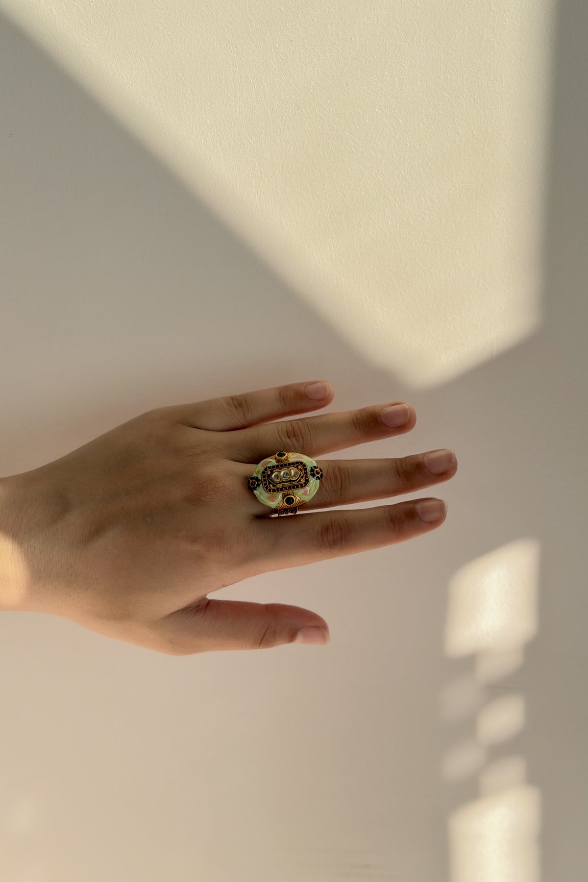 Salsabil Mint Meenakari Ring