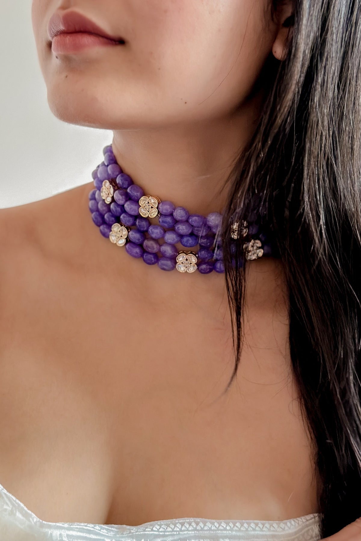 Alayah Blue Polki Choker