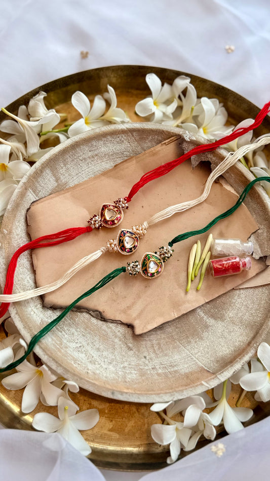 Naksh Meenakari Rakhi - Set of 3
