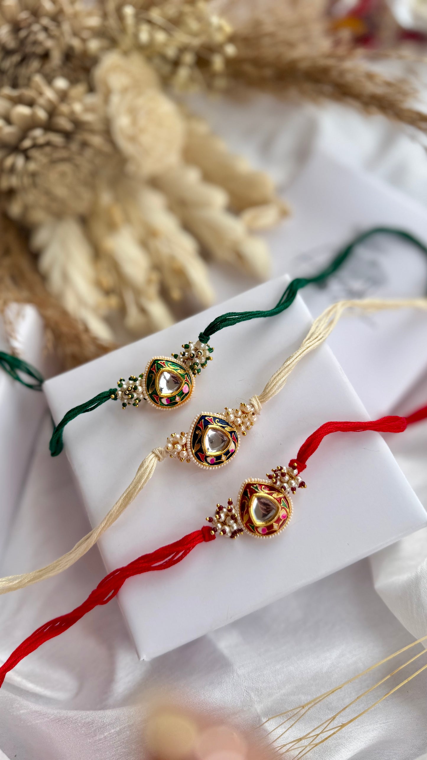 Naksh Meenakari Rakhi - Set of 3