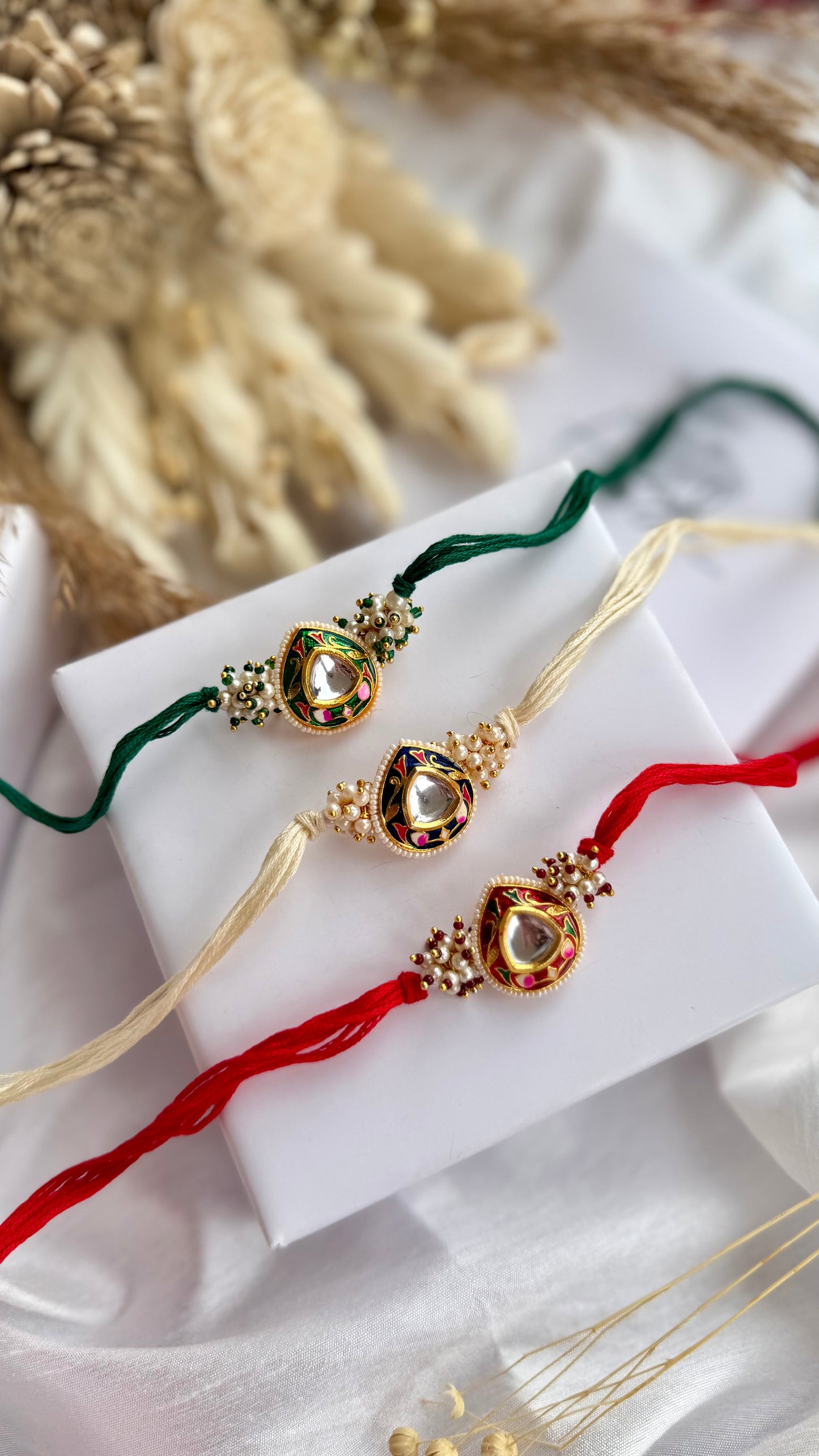 Naksh Meenakari Rakhi - Set of 3