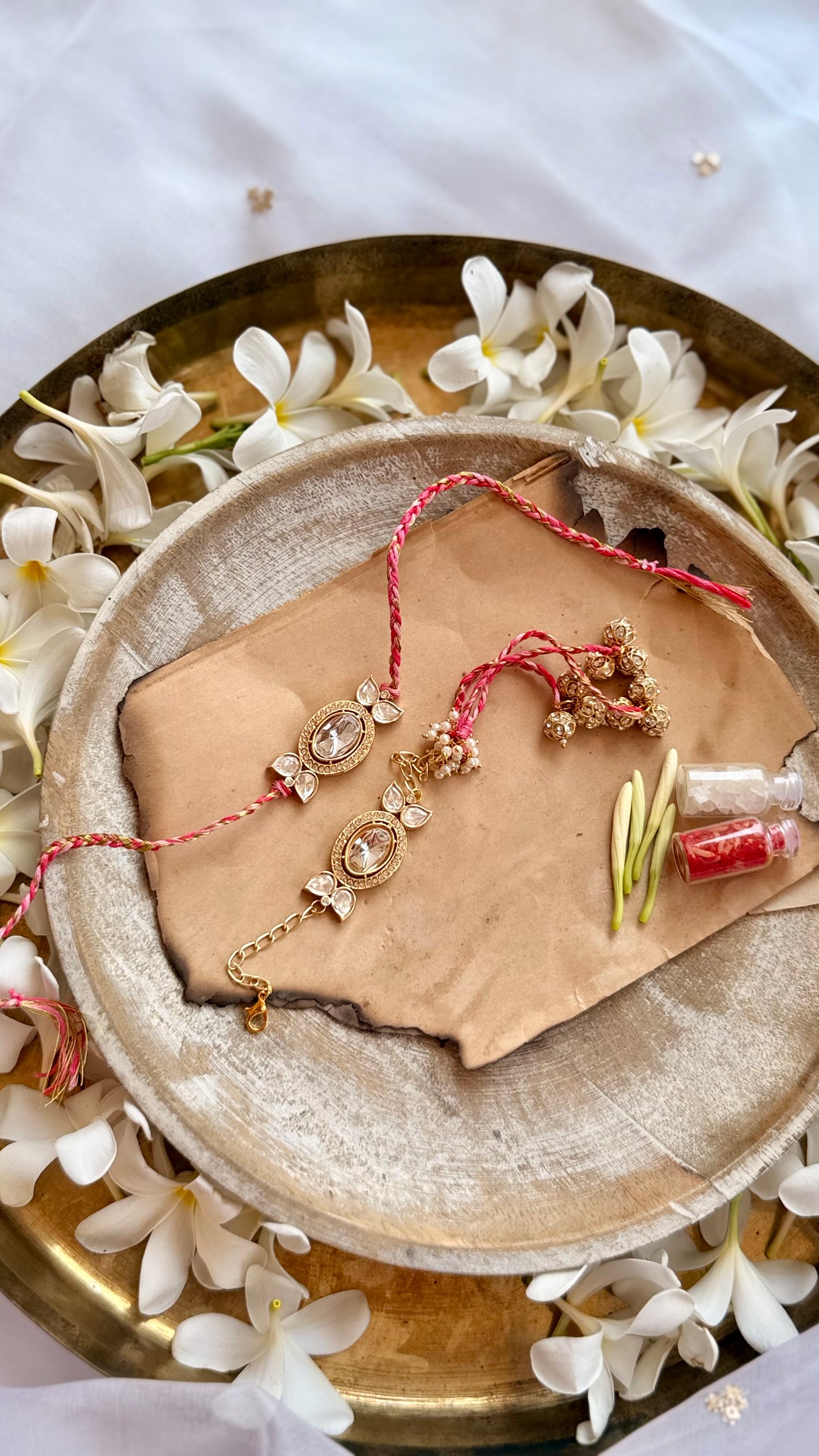 Manvik Polki Rakhi & Lumba Set