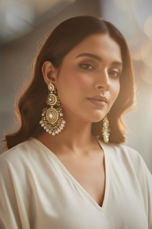 Wrenley Kundan Chandbali Earrings