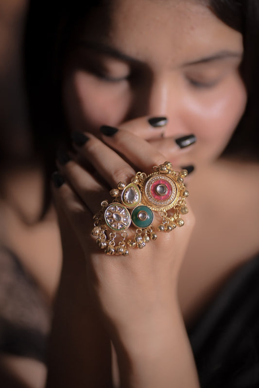 Reesha Gold Plated Tribal Ring