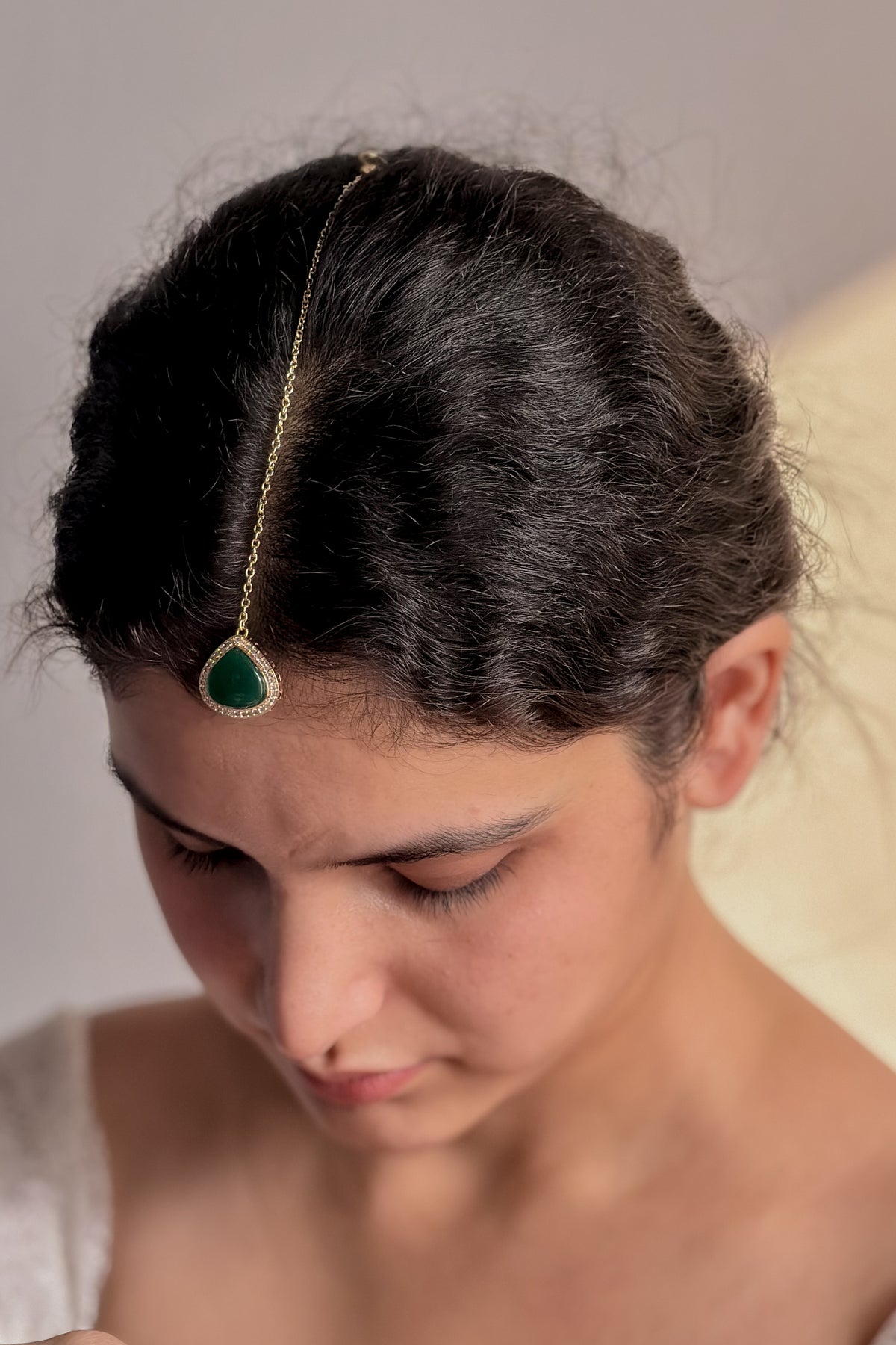 Lujain Green Maangtikka