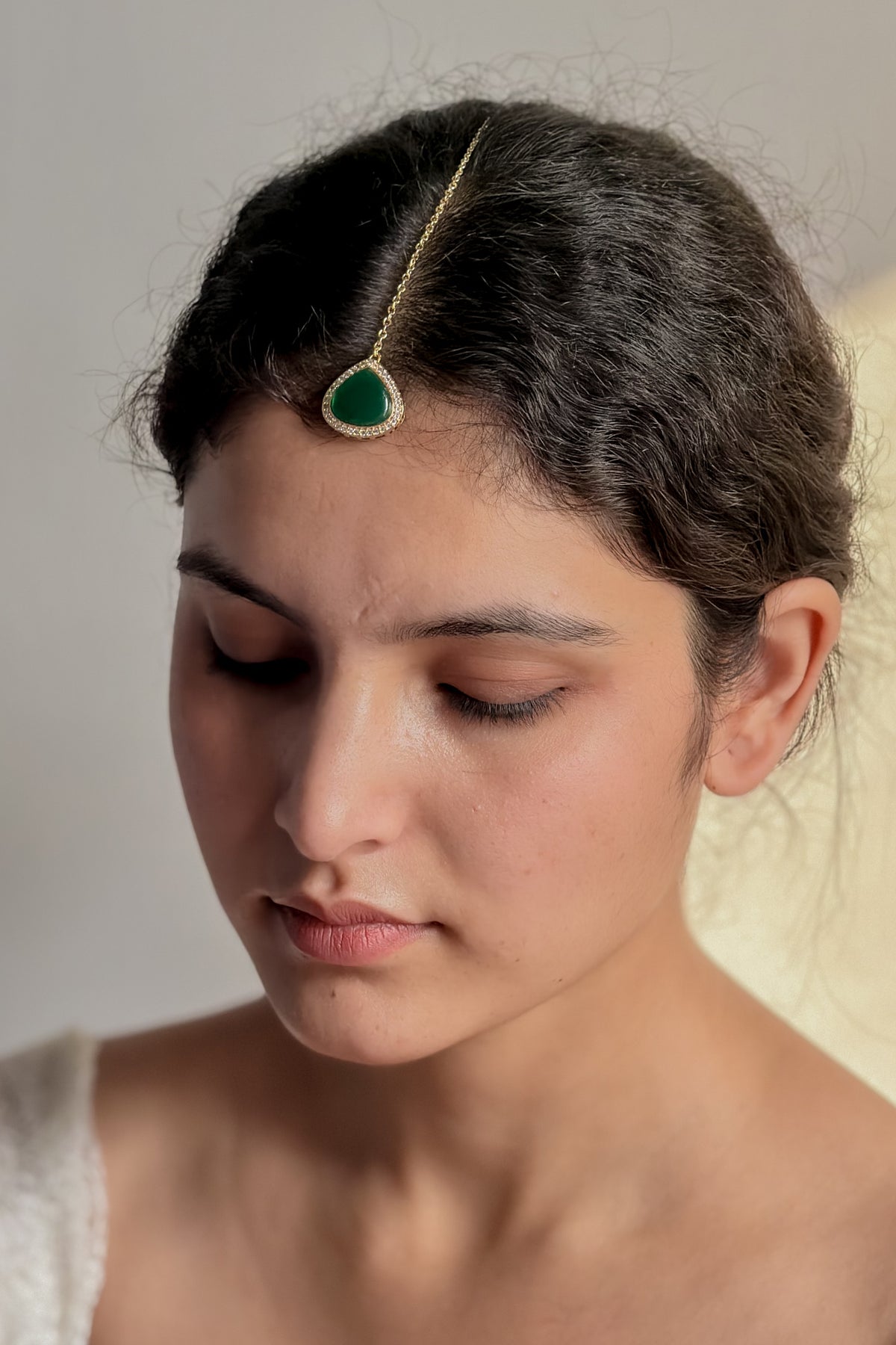 Lujain Green Maangtikka
