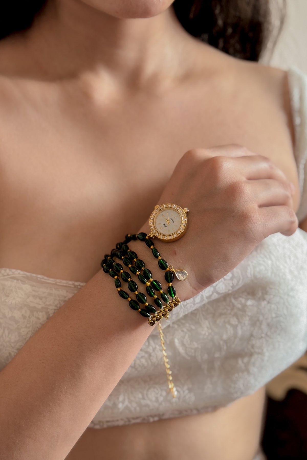 Areej Green Layered Watch