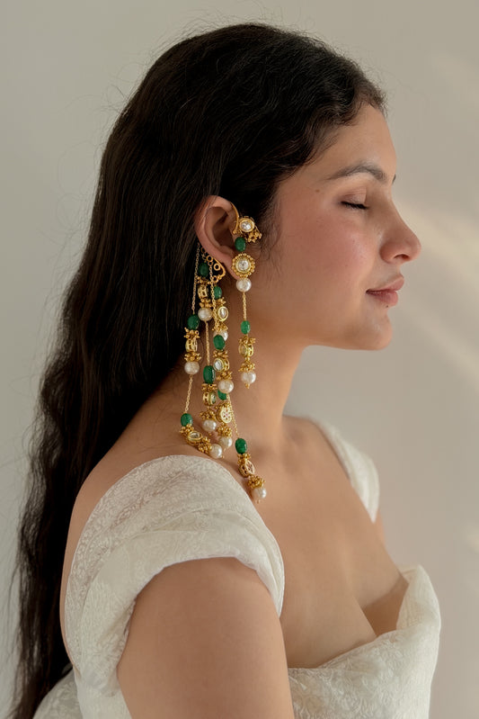 Eliza Green Kundan Earrings