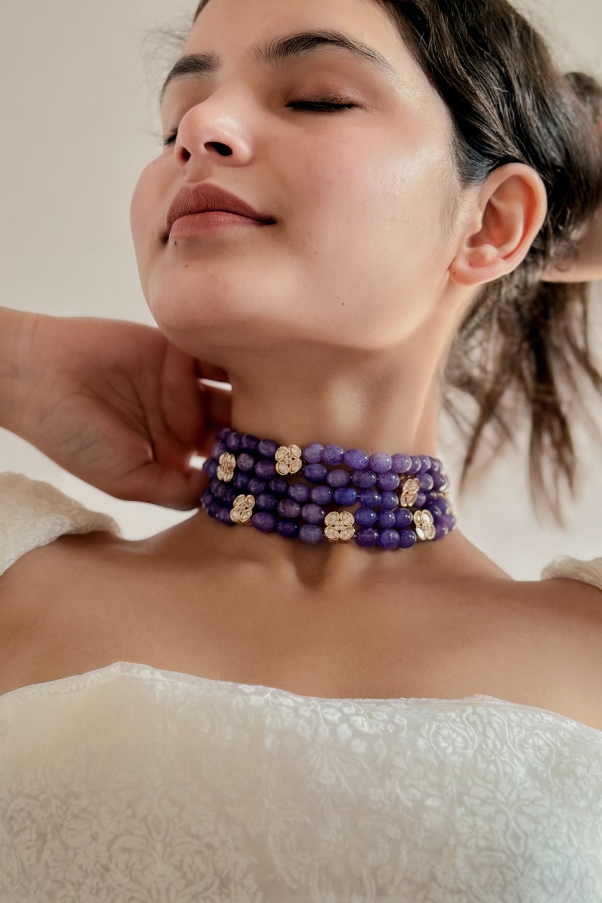 Alayah Blue Polki Choker