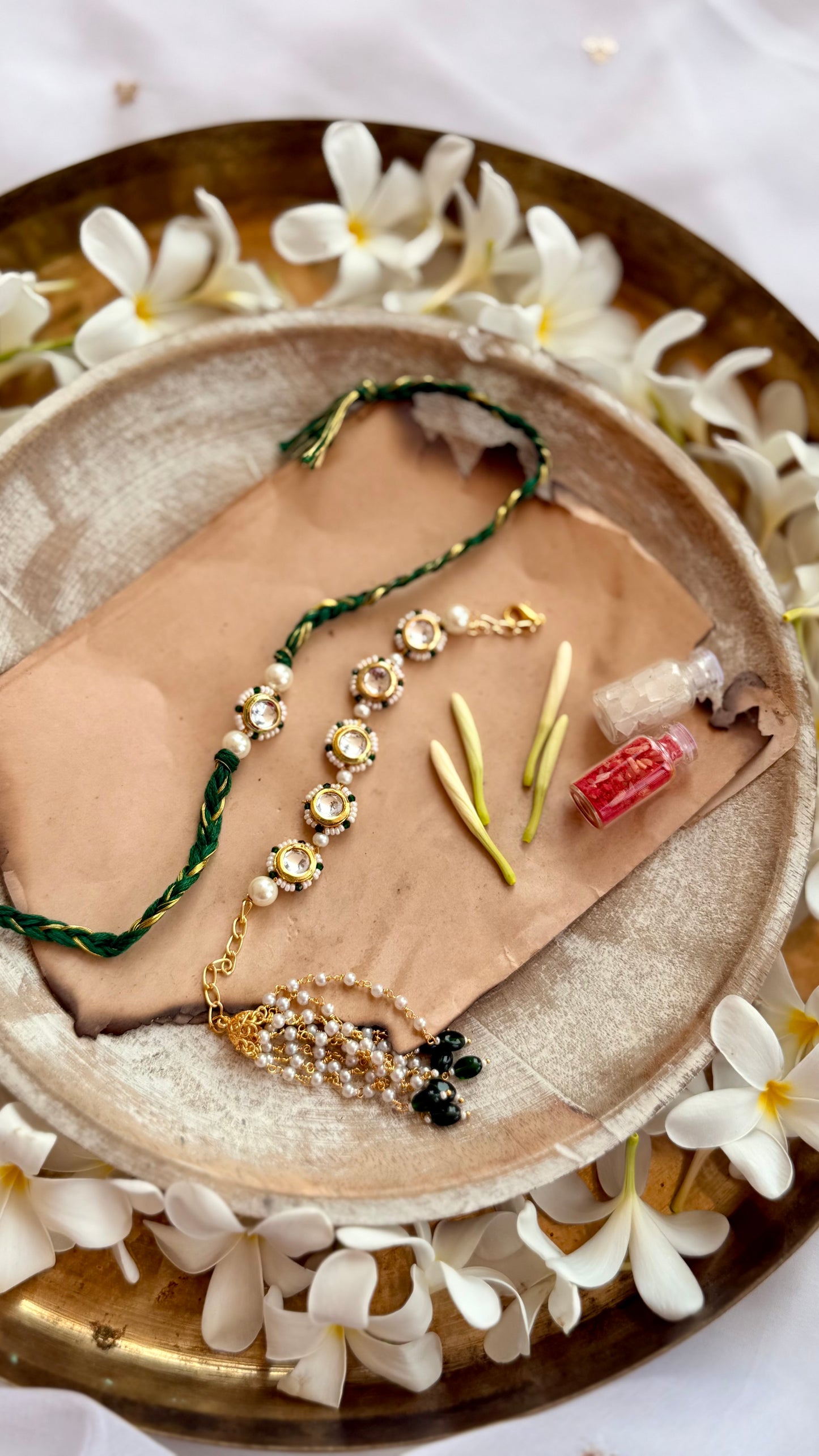 Ojas Kundan Rakhi & Lumba Set