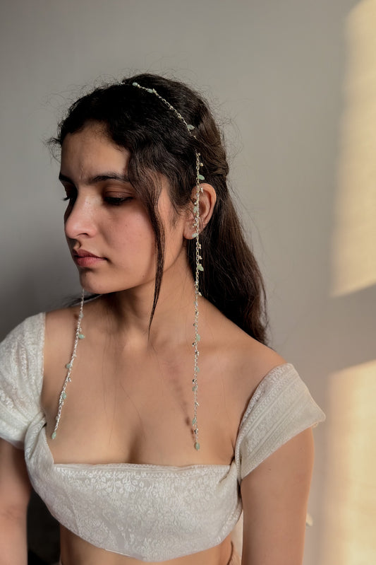 Azizah Mint Chain Headband