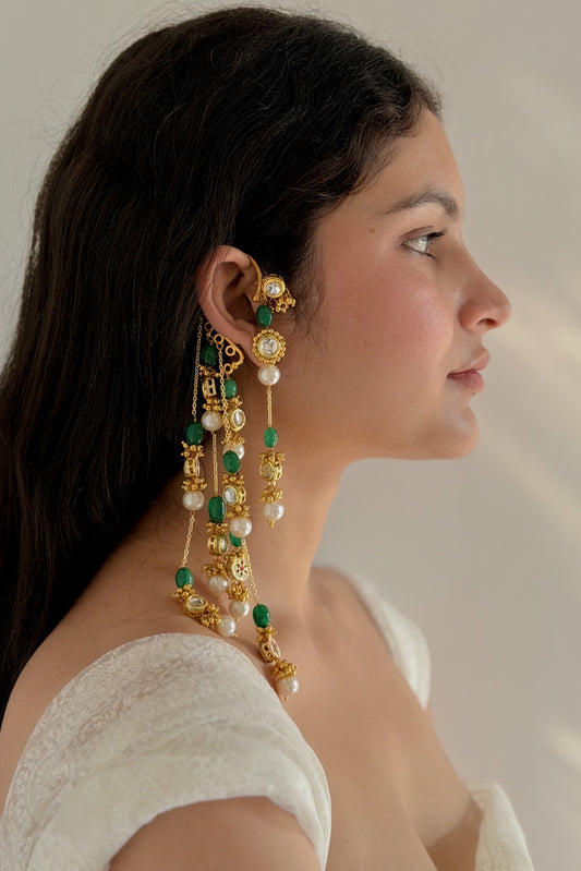 Eliza Green Kundan Earrings