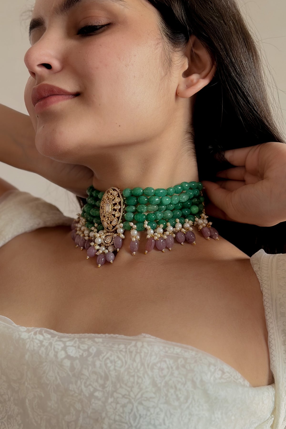Siara Multicolor Polki Necklace