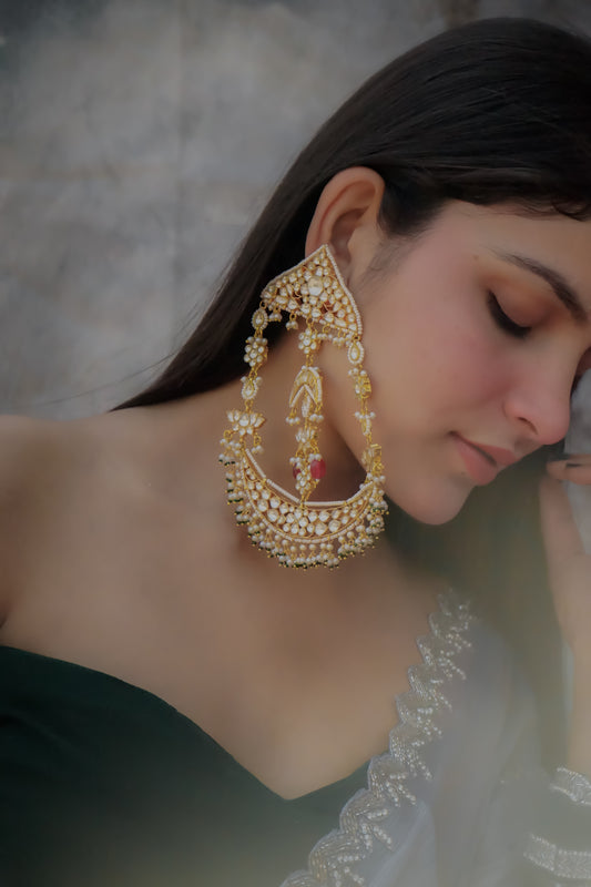 Vidha Kundan Chandbali Earrings