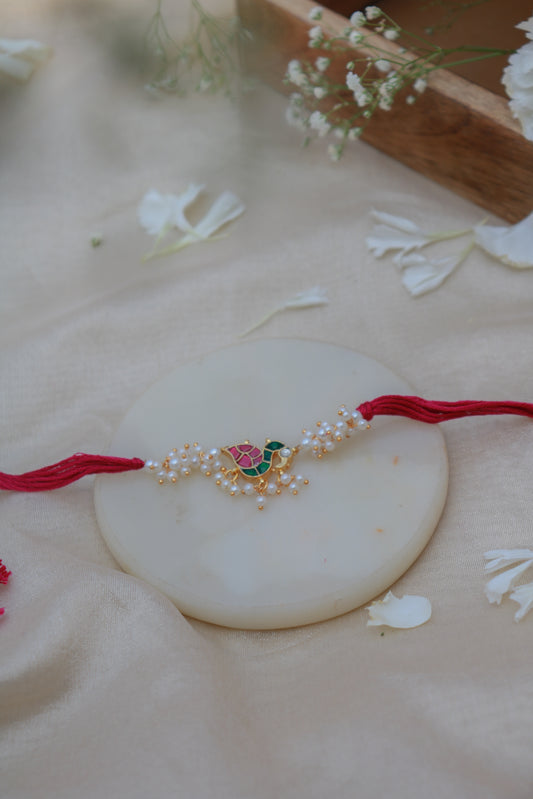 Peacock Kundan Rakhi