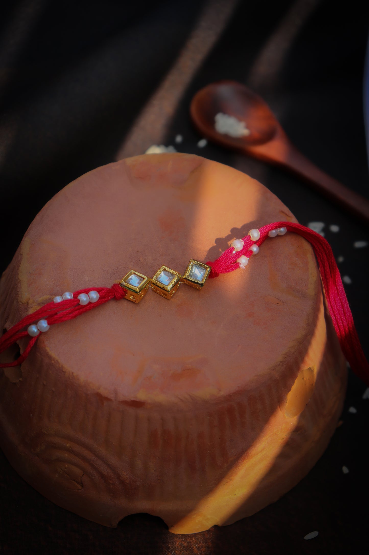 Garuda Red Kundan Rakhi