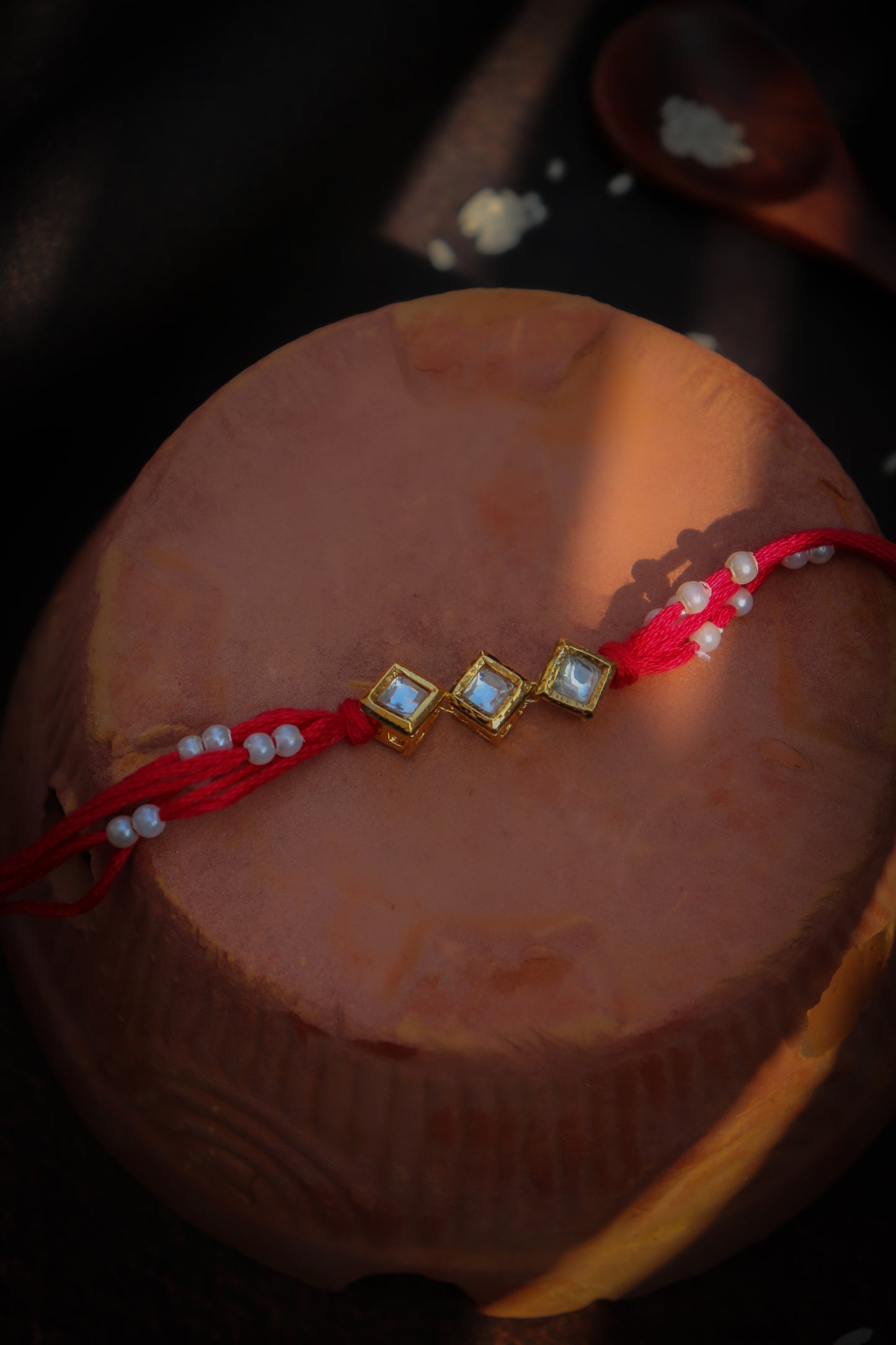 Garuda Red Kundan Rakhi