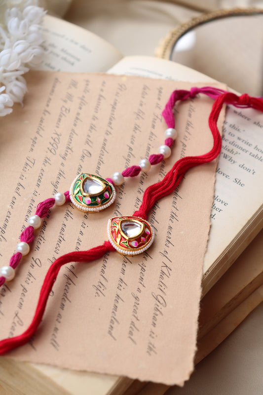 Adhyatm Kundan Rakhi- Set of 2