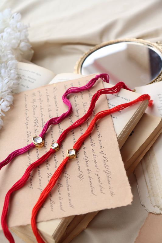Banash Kundan Rakhi- Set of 3