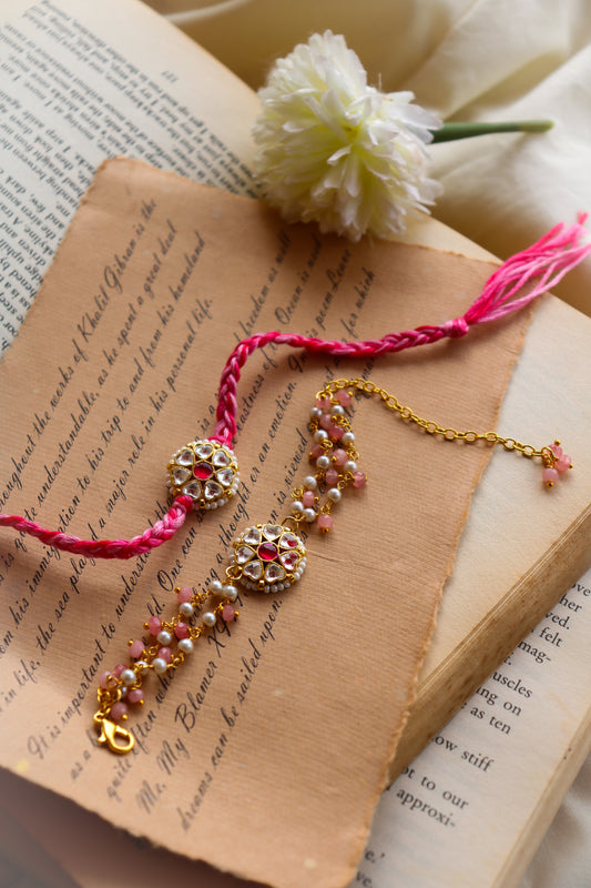 Jigar Kundan Rakhi and Lumba Set