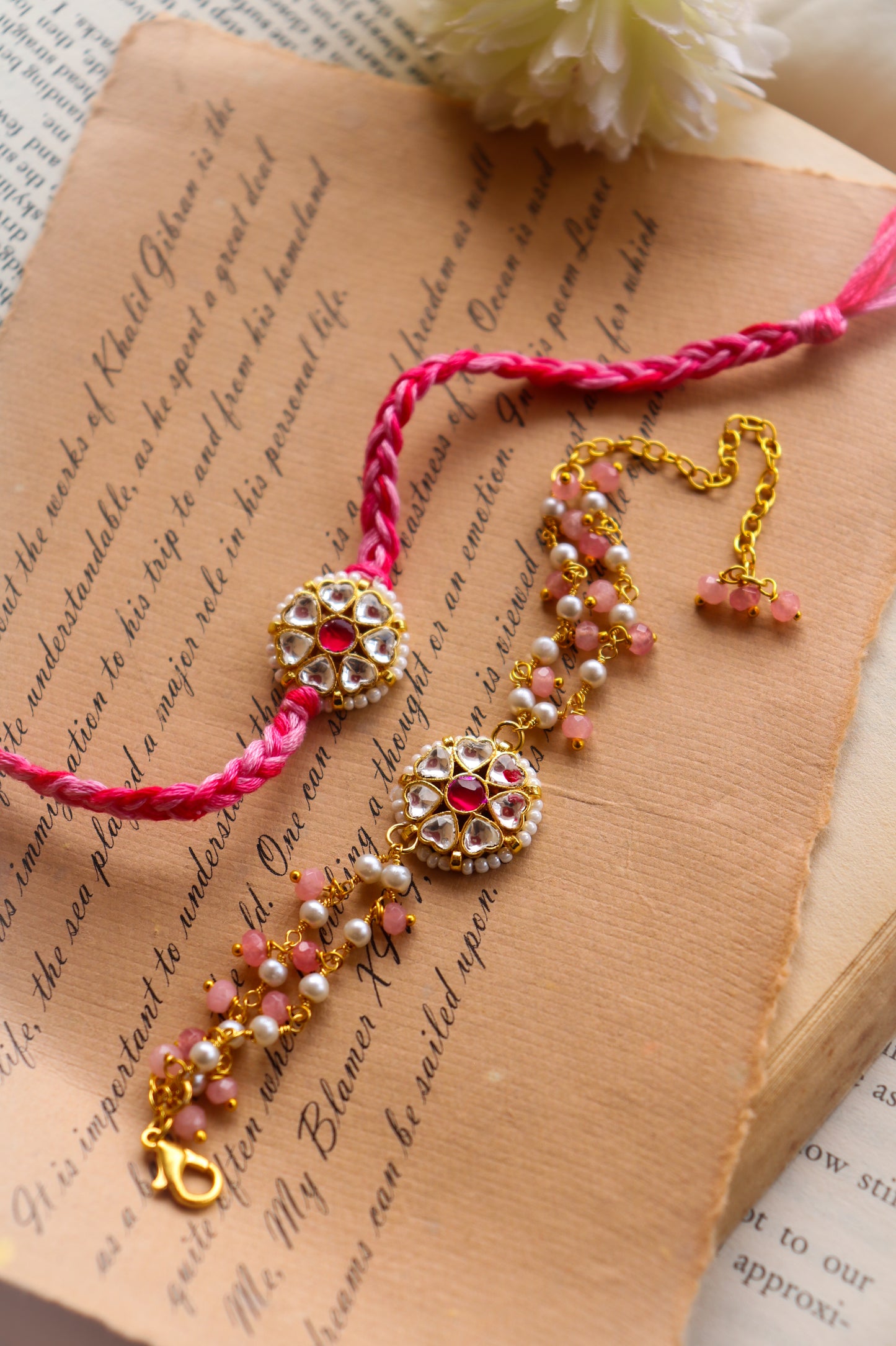 Jigar Kundan Rakhi and Lumba Set