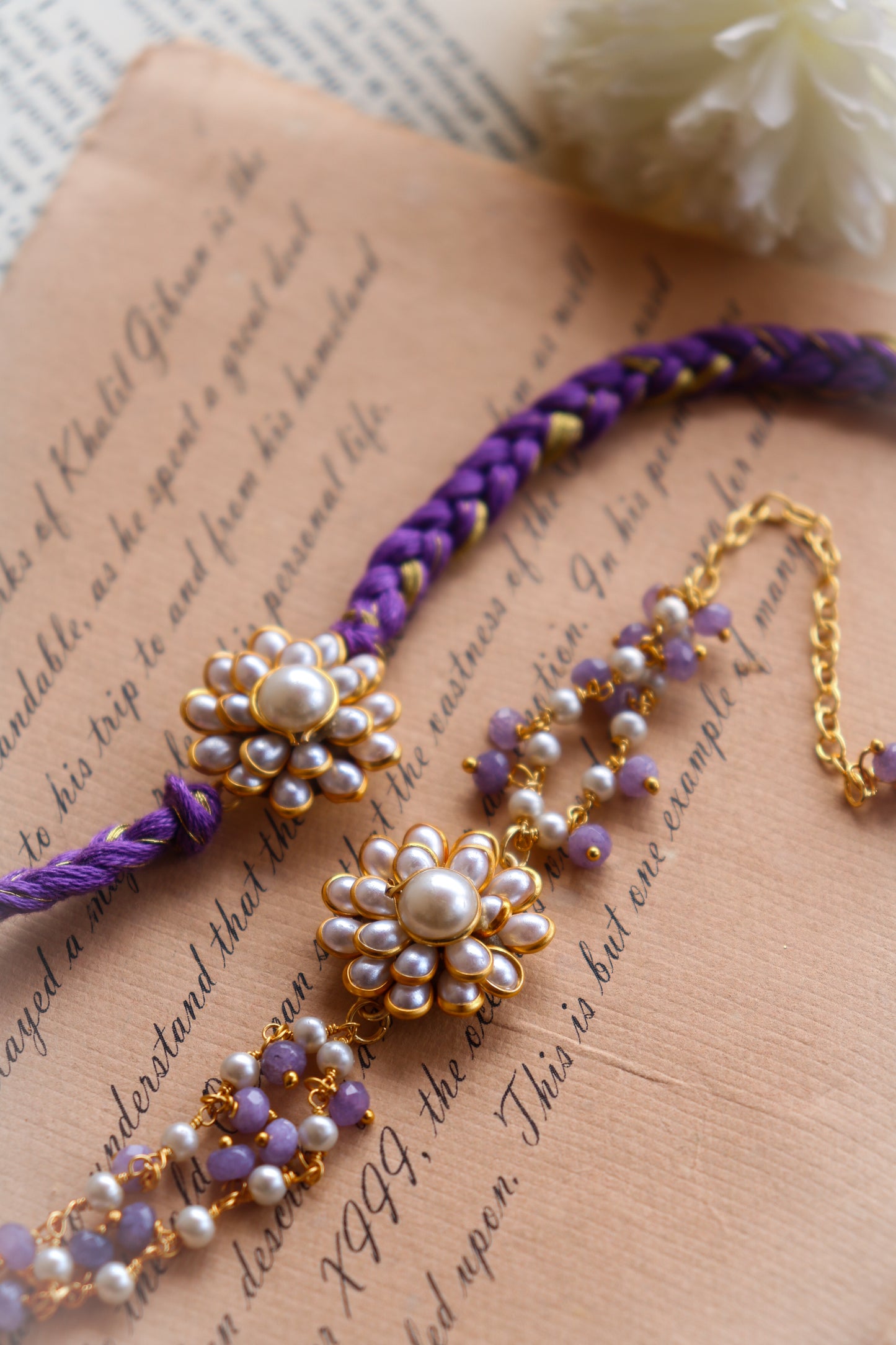 Nitin Purple Rakhi and Lumba Set