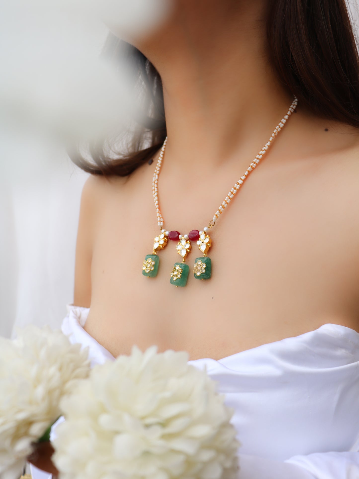 Ningrat Red Kundan Pendant Necklace