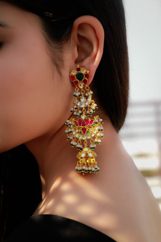 Sairya Kundan Jhumka Earrings
