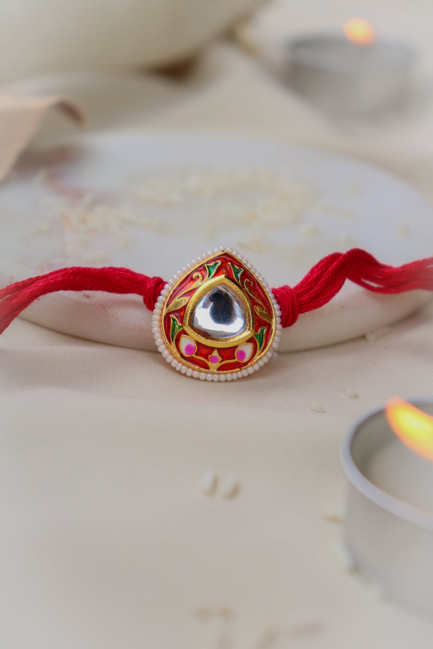 Reem Red Meenakari Rakhi