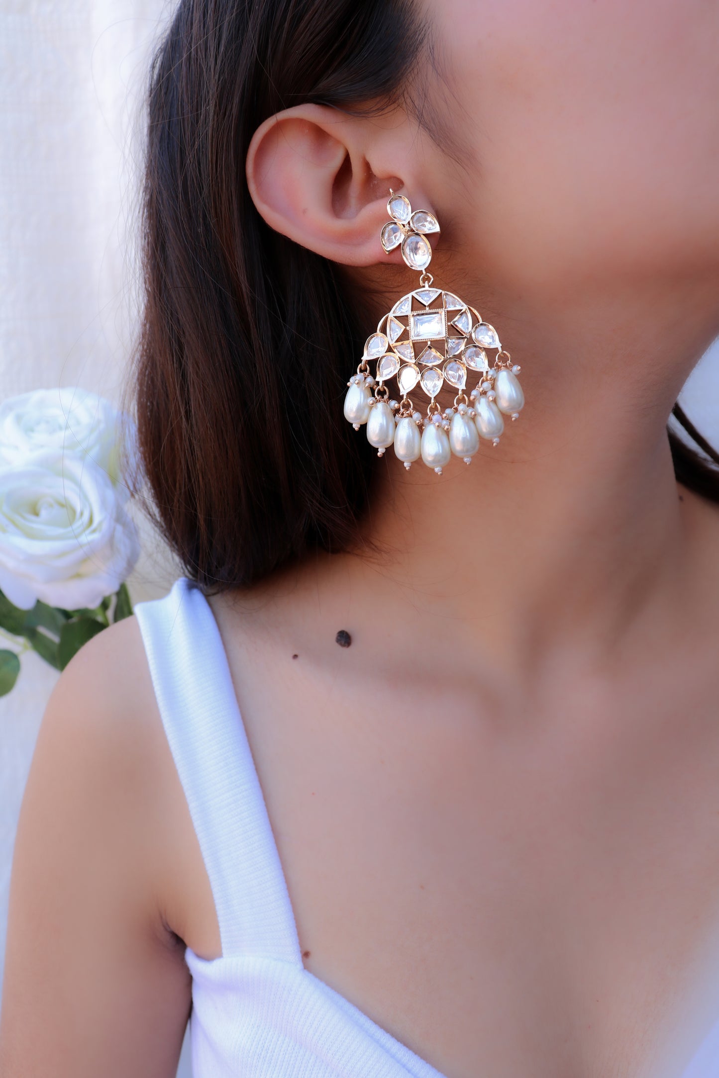 Jeena Kundan Chandbali Earrings