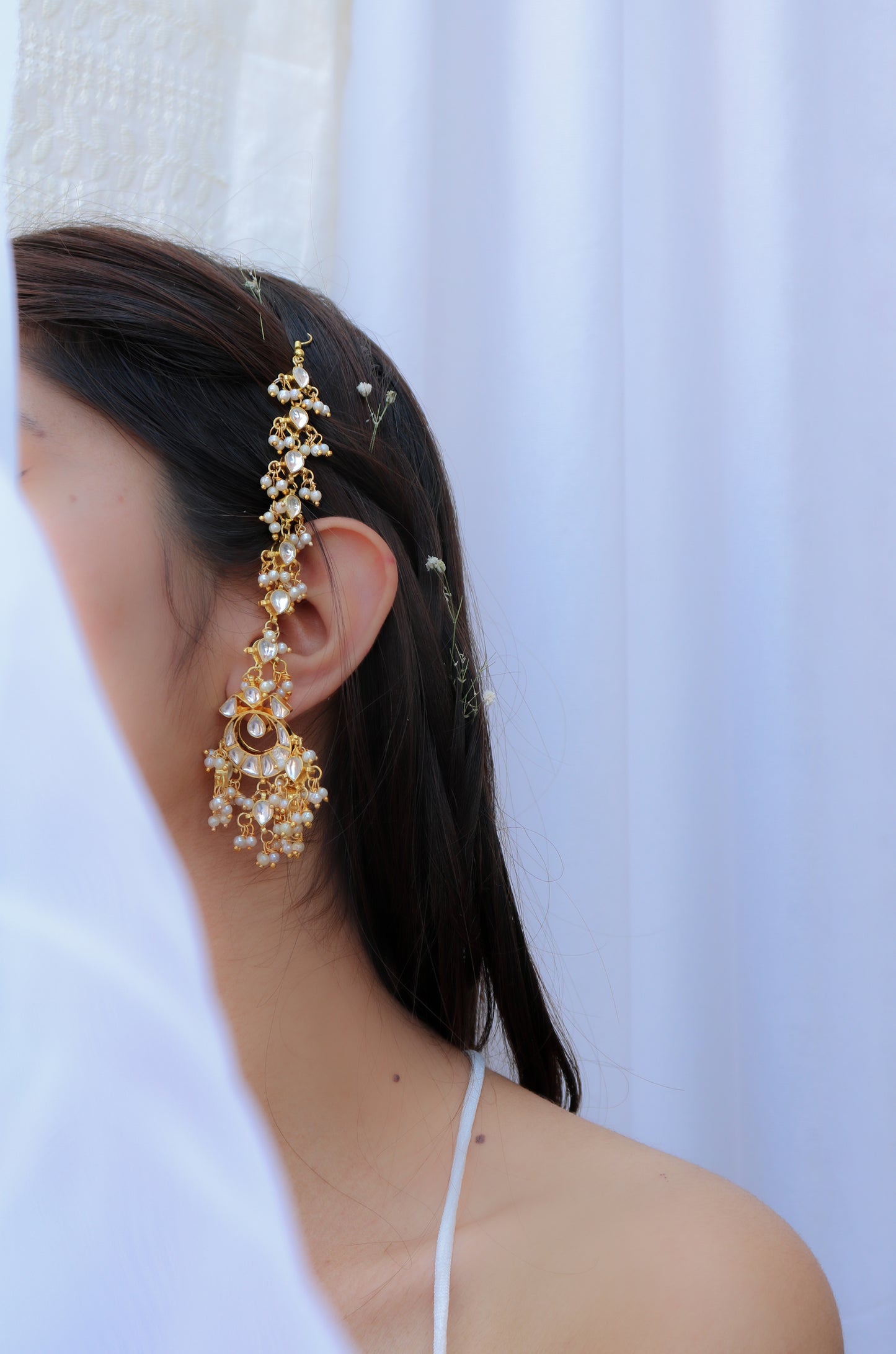 Anvesha Kundan Chandbali Earrings