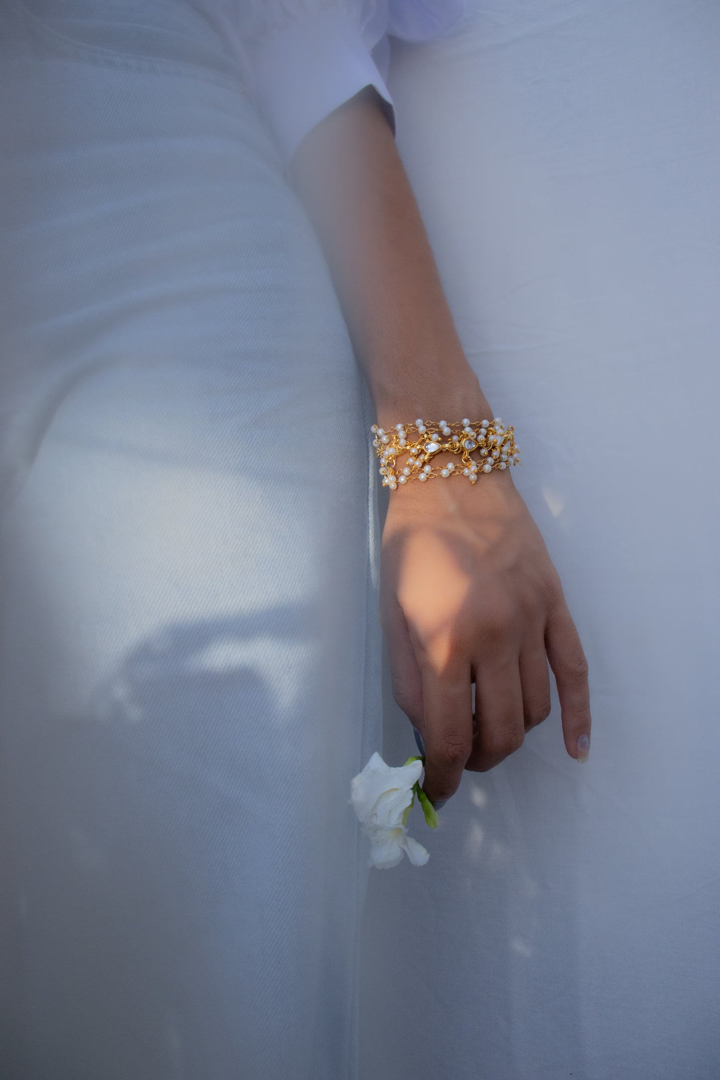 Barbas Kundan Pearl Bracelet