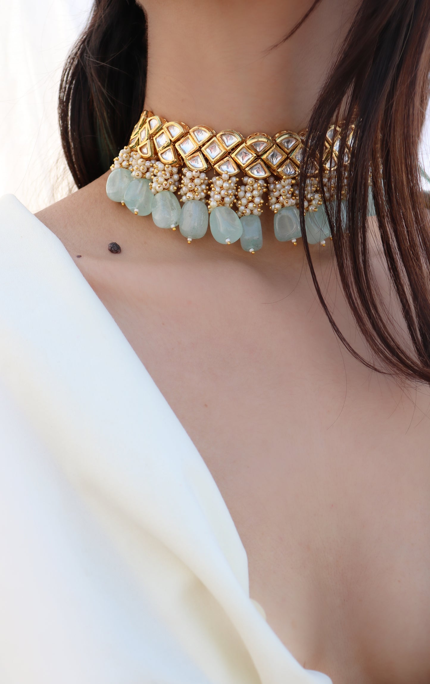 Millie Mint Kundan Necklace