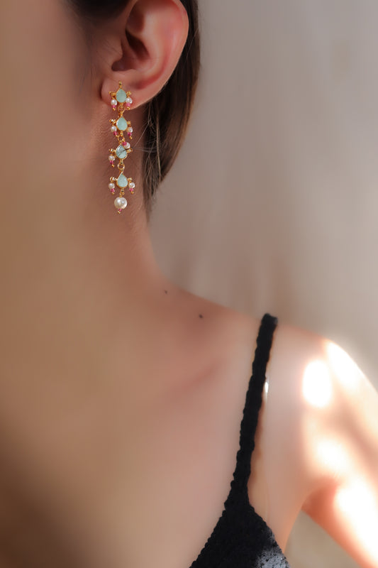 Samah Turquoise Danglers