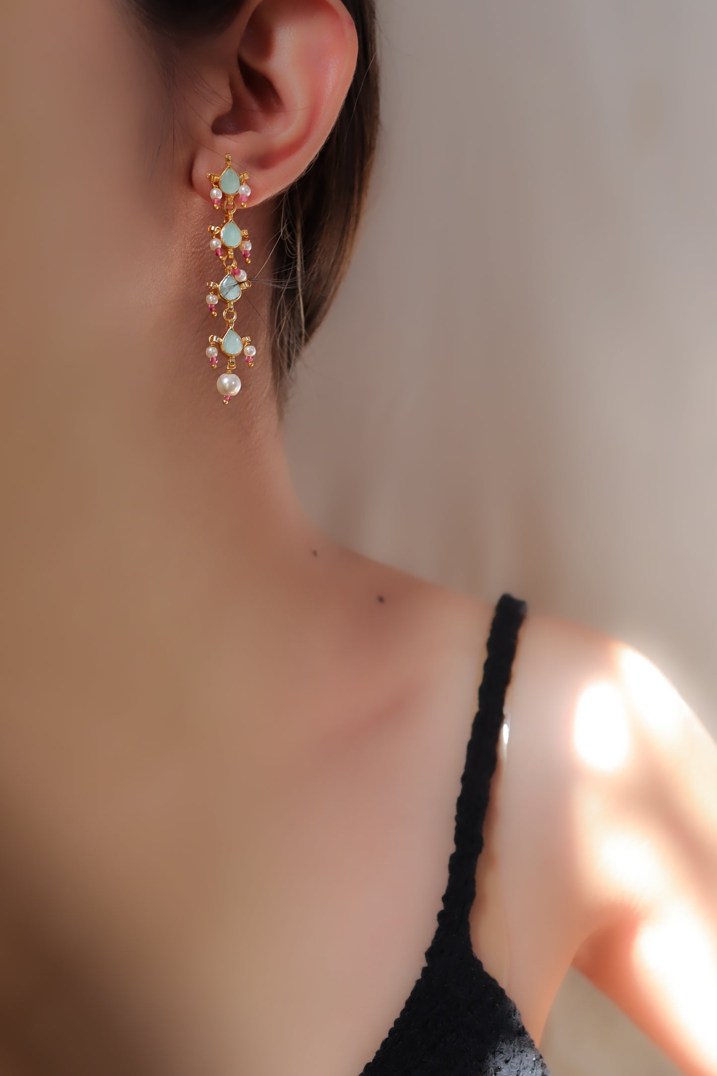 Samah Turquoise Danglers