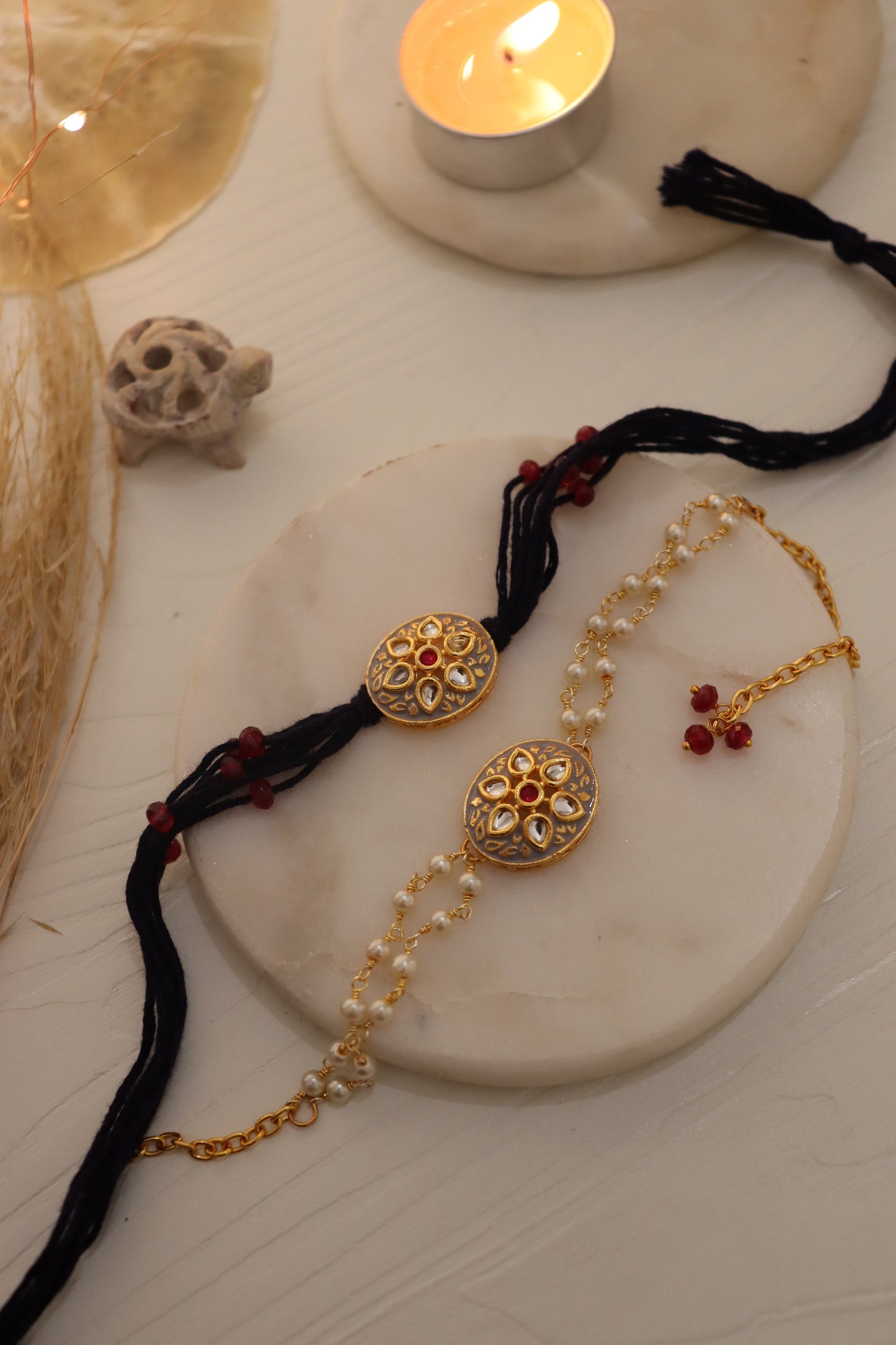 Kalen Meenakari Rakhi & Lumba Set