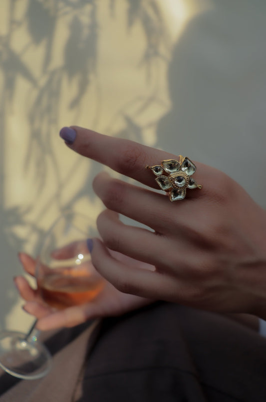Kundan Leaf Ring