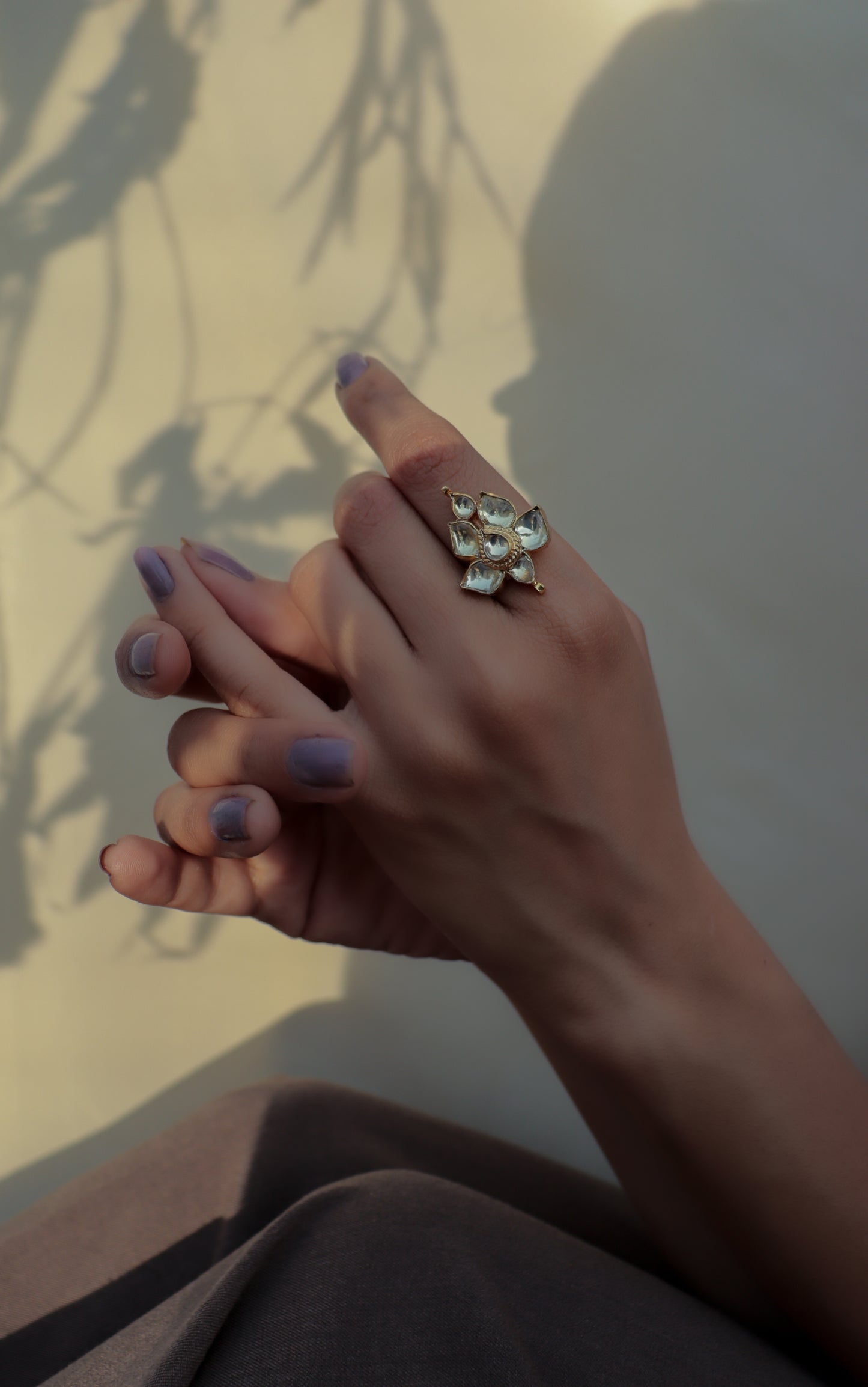 Kundan Leaf Ring