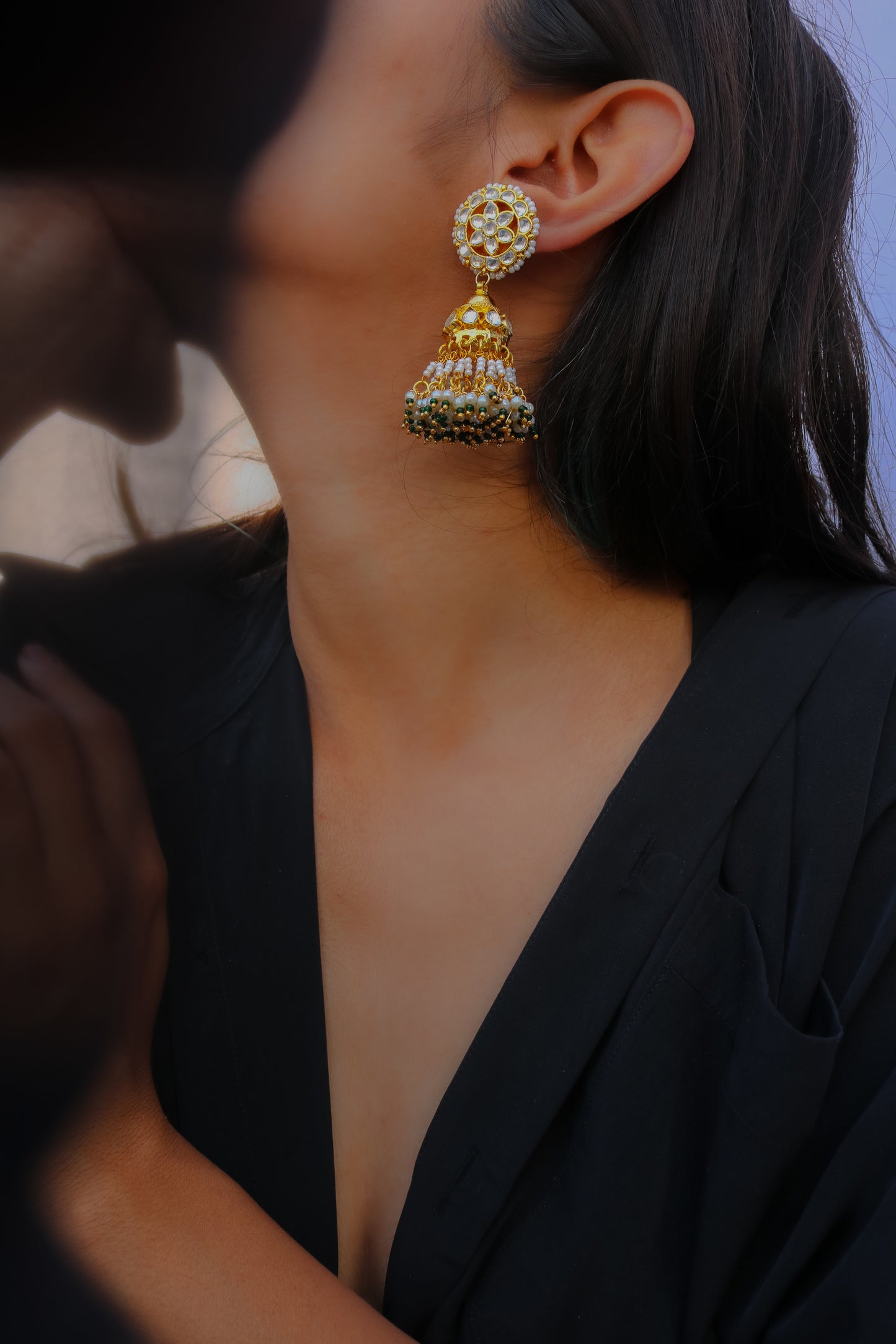 Simona Green Jhumka Earrings