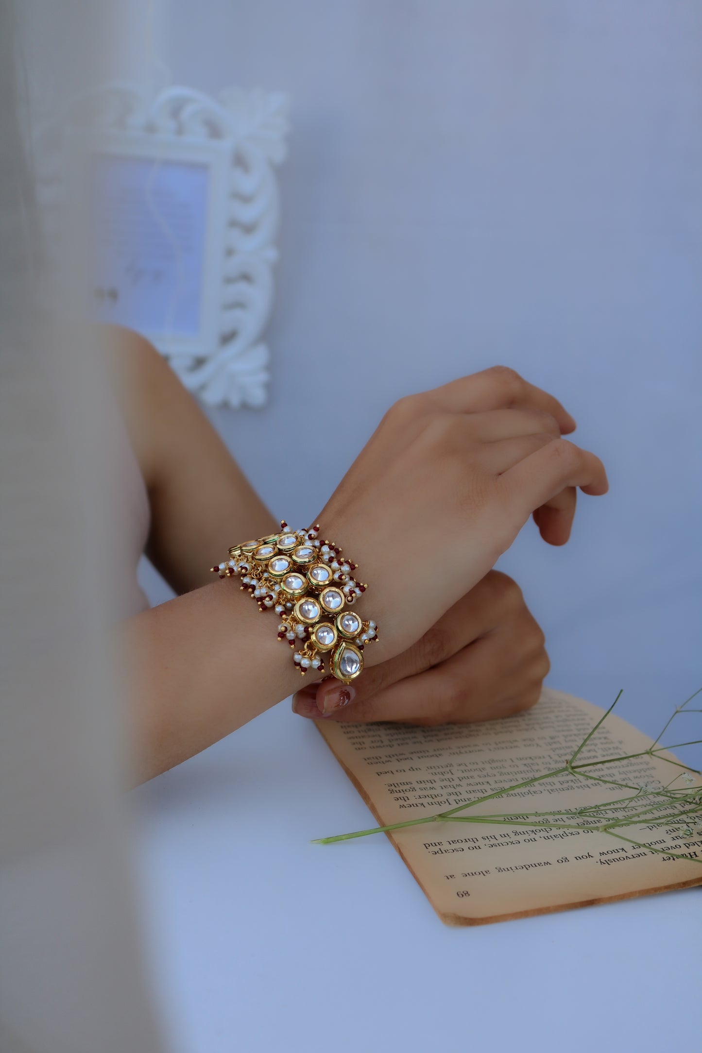 Nimrit Kundan Red Bracelet
