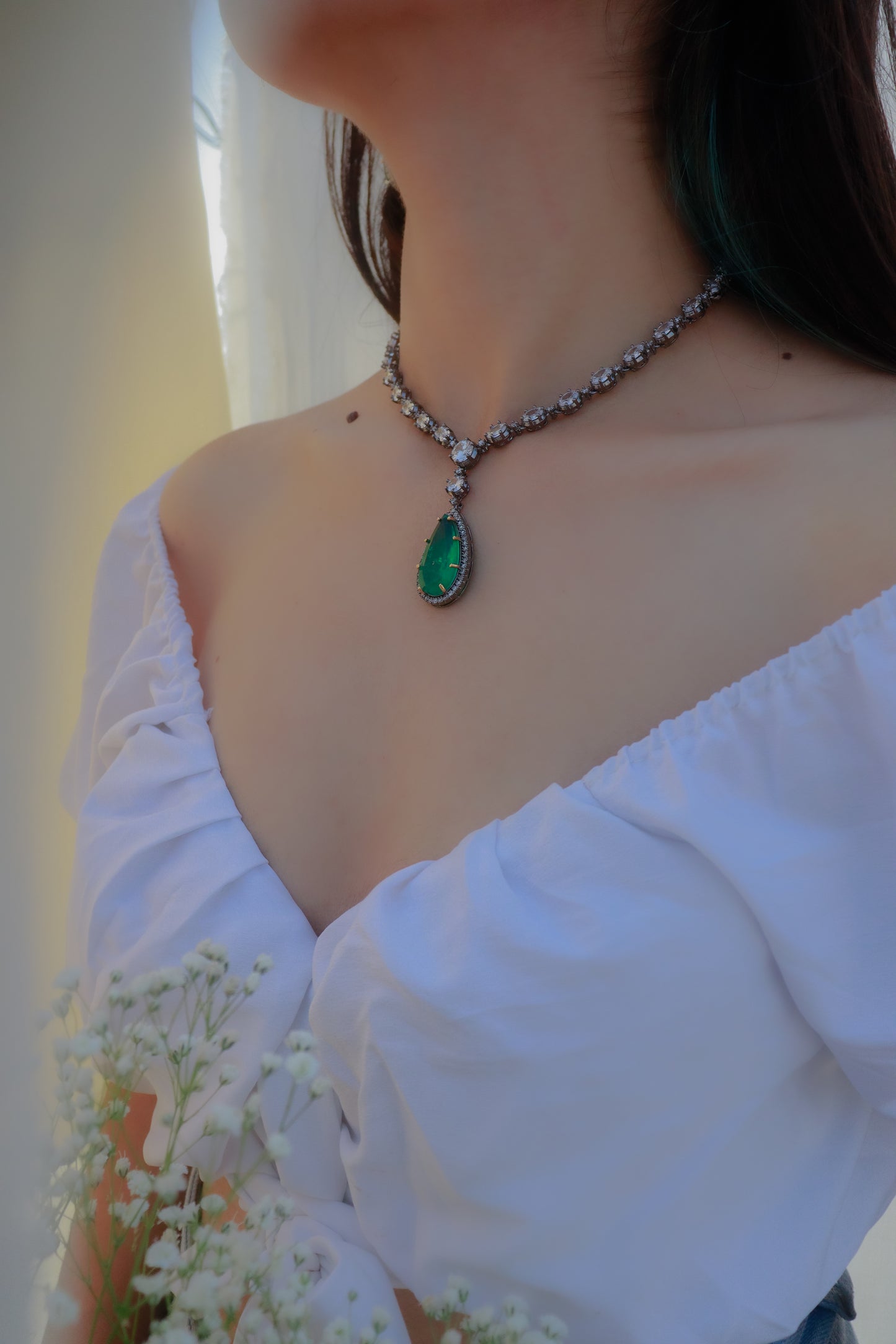 Firozeh Green Necklace Set